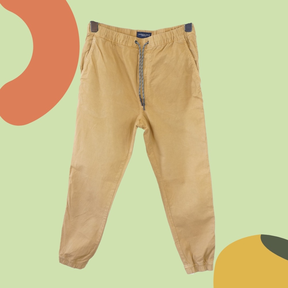 NWOT American Eagle Outfitters Men's Tan Joggers Sz Small - Picture 1 of 5